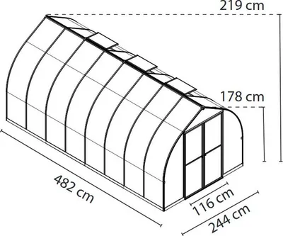 Zdjęcie produktu dla Szklarnia Palram - Canopia Bella 8x16 blachy dwuścienne 6 mm 244 x 482 cm aluminium