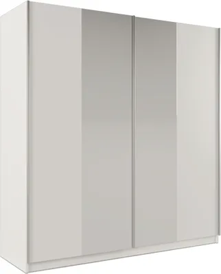 Produktbild von Schwebetürenschrank Praga 200, 2 Türen Kleiderschrank mit 2 Spiegel, Moderne Garderobe, Schrank in Größe: 200 x 210 x 65 cm