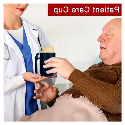 Produktbild von Auslaufsichere Trinkbecher | Kaffeetasse 400 ml | Becher mit einfachem Griff und Deckel | Ergonomischer Patientenbecher