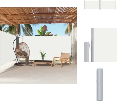 Produktbild von vidaXL Seitenmarkise Ausziehbar Creme 180x600 cm -  Sonnenschirme & Sonnenschutze