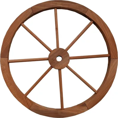 Produktbild von Wagenrad Heidi aus Fichtenholz Ø 60cm, 3 cm tief, rustikal, dekorativ für Wand- oder Gartendeko