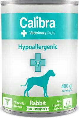 Obrázek produktu pro CALIBRA VD Dog Hypoallergenic Rabit&Insect - mokrá krmiva pro psy - 400g