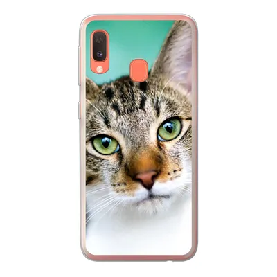 Produktbild von MuchoWow® Handyhülle Schutzhülle Hülle für Samsung Galaxy A20e Katze - Porträt - Augen Silikon Softcase Handy Hülle - Abdeckung