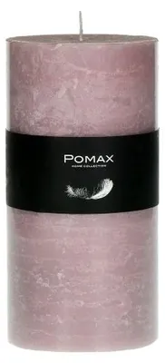 Obrázok produktu pre Pomax Sviečka, vyrobená z parafínového vosku, svetloružová, priemer 7 cm, výška 14 cm
