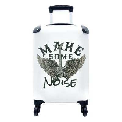 Produktbild von MuchoWow® Koffer Handgepäck Trolley Rollkoffer Kleine Reisekoffer mit 4 Rollen - Gitarre - Klaviere - Vintage - Cabin Size < 55x40x23 cm & 55x40x20 cm - Fotokoffer - Kabinenkoffer - Boardgepäck - Reise-Box - Reisekoffer - Reisegepäck - Koffer mit Bild - Trolley für Kinder