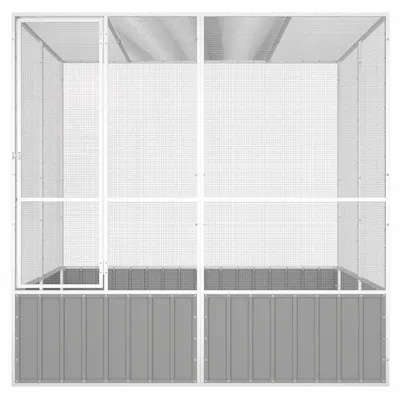 Obrázek produktu pro vidaXL Ptačí klec šedá 213,5x217,5x211,5 cm Pozinkovaná ocel