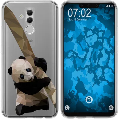 Produktbild von PhoneNatic Case kompatibel mit Huawei Mate 20 Lite Silikon-Hülle Vektor Tiere Panda M4