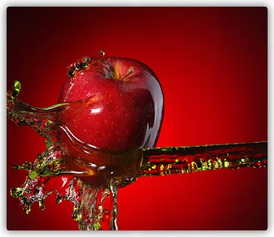 Produktbild von Tulup Glas Herdabdeckplatte Glaskeramikkochfeld-Abdeckung Spritzschutz Glasabdeckplatte Kochplattenabdeckung und Schneidebrett - Einteilig - 60x52 cm Apfel und Wasser