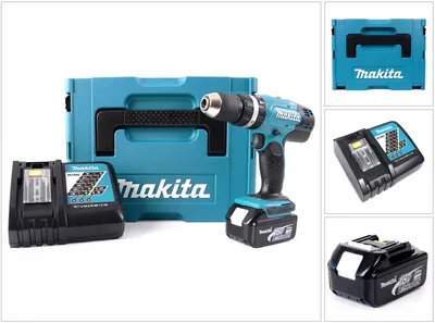 Image de Makita DHP 453 RF1J Perceuse-visseuse à percussion sans fil 18V 42Nm en MAKPAC + batterie 3,0 Ah + chargeur