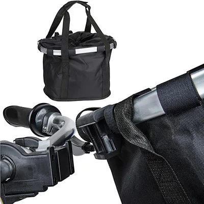 Produktbild von Dunlop Fahrradkorb vorne, 17 l, Click-System, faltbar, mit Tragegriffen, schwarz, 31 x 23 x 24 cm