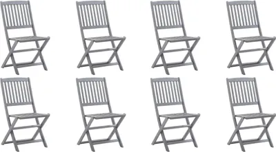 Produktbild von vidaXL Klappbare Gartenstühle 8 Stk. mit Kissen Massivholz Akazie