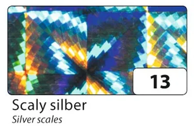 Obrázek produktu pro Folia holografická fólie, 40x100cm, samolepicí, 10 rolí, šupinatá stříbrná