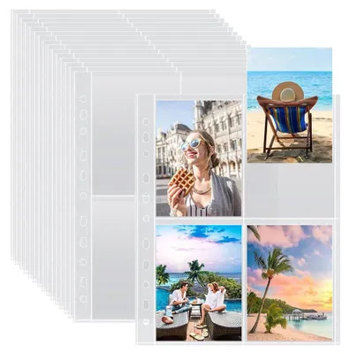 Produktbild von 100 transparente A4-Fotohüllen – doppelseitige Schutzhüllen für Fotos