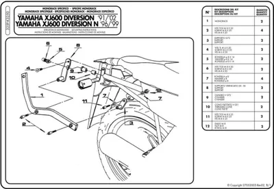 Produktbild von Givi Topcase Träger 325F für Monokey oder Monolock Koffer für Yamaha XJ 600 Diversion (91>03) / N (96>99)