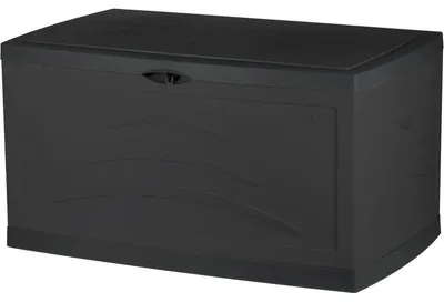 Image de Malle de Jardin Maxi Serena - 500 L - Gris Anthracite - 121 x 76 x 67 cm - Roulettes et Serrure - Fabrication Française