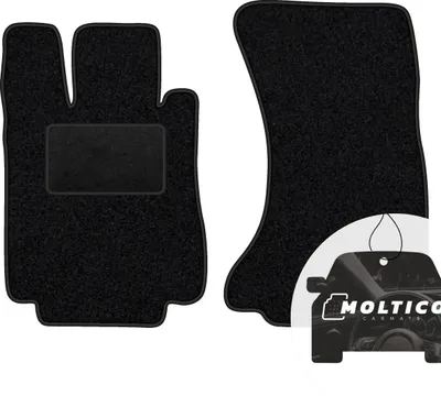 Produktbild von moto-MOLTICO Vorne Fußmatten Auto Velours Autoteppiche Schwarz Automatten Set 2-teilig passend für Mercedes-Benz S-Klasse W220 4-matic 1998-2005