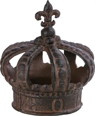 Produktbild von Dehner Dekofigur Krone, nostalgisch, ca. 15 x 15 x 17 cm, Gusseisen, edelrostfarben