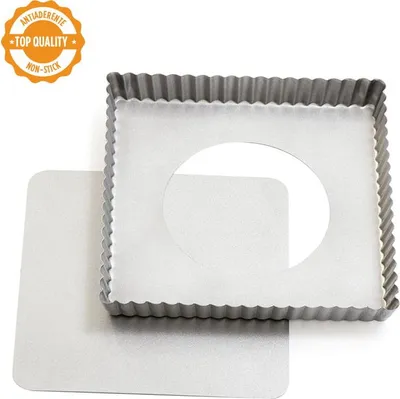 Zdjęcie produktu dla Forma metalowa do tarty, mazurka  21x21x3,5 cm NON STICK