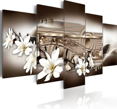 Produktbild von Modernes Wandbild b-A-0260-b-n (150x75) - 5 Teilig Bilder Fotografie auf Vlies Leinwand Foto Bild Dekoration Wand Bilder Kunstdruck ABSTRAKT