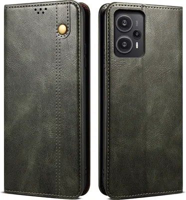 Produktbild von Xiaomi Poco F5 Hülle, Leder Flip Brieftasche Schutzhülle mit Standfunktion für Xiaomi Poco F5 / Redmi Note 12 Turbo Grün