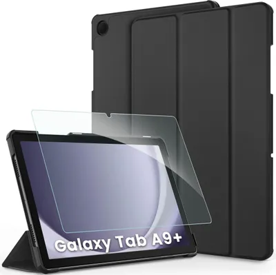 Produktbild von Tablet-Hülle Panzerglas für Samsung Galaxy Tab A9 Plus/A9+ Hülle mit Schutzfolie 28 cm (11 Zoll), Standfunktion,Modische Praktische Smart Auto Schlaf