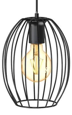Obrázok produktu pre B.K.Licht závesné svetlo vintage drôt čierny Ø17,5cm max. 60W E27 bez žiarovky