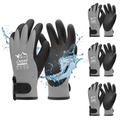 Wasserdichte Winter-Arbeitshandschuhe, 3 Paar, grau, XL