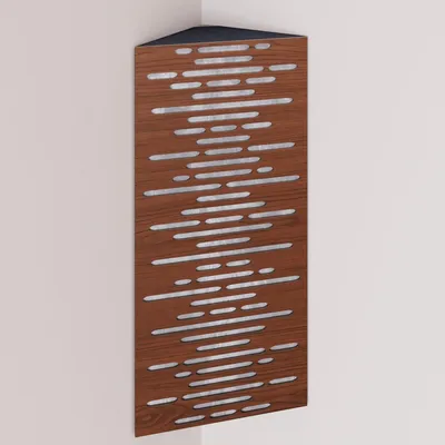 Zdjęcie produktu dla Zestaw 2 sztuk – wąska akustyczna pułapka basowa narożna z aksamitem | 50 x 23 x 10 cm | Odbicie – izolacja akustyczna | [WAVE – orzech | biały]