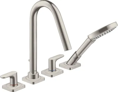 Produktbild von 4-Loch Fliesenrandarmatur AXOR CITTERIO M DN 15 m Hebelgr. u Ros. Stain st optic stainless steel optic