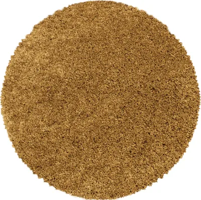 Image de 160x160 (diamètre) cercle Pièce tapis Sydney Shaggy 3000 or cercle