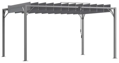 Image de Pergola bioclimatique de 3,9 x 2,95 m – Structure en aluminium – Lames orientables