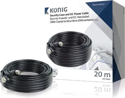 Produktbild von König 20m RG59, 20 m, RG59, BNC, DC, BNC, DC, Schwarz