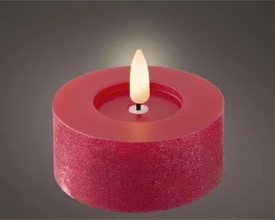 Image de Lumineo 487347 Bougie à chauffe-plat cire LED rouge 2p