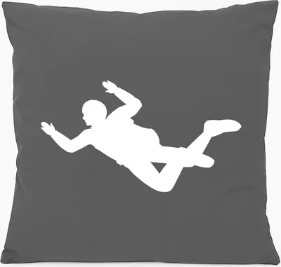 Produktbild von Huuraa Kissen Skydiving Silhouette 40x40cm mit Füllung Steel Grey Baumwolle Dekokissen Geschenkidee