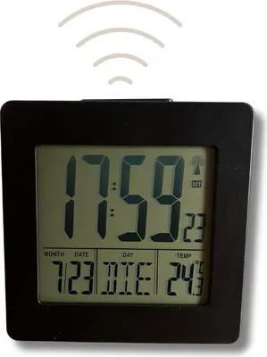 Produktbild von CLOXON Digitaler Funkwecker schwarz mit digitaler Anzeige ideal für Zuhause und Unterwegs