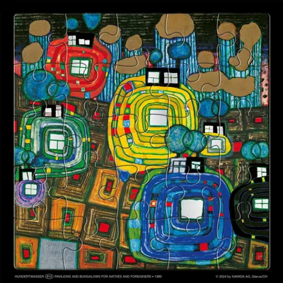 Produktbild von Hundertwasser Puzzle mit Grußkarte