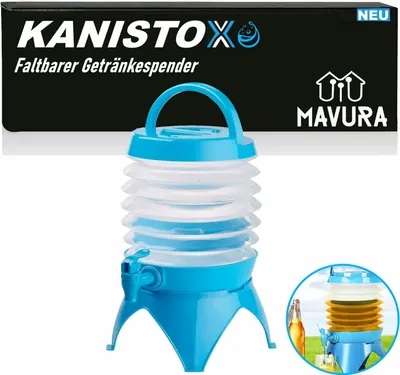 Immagine prodotto di KANISTOX Distributore d'acqua pieghevole Distributore di bevande Tanica d'acqua Contenitore Rubinetto