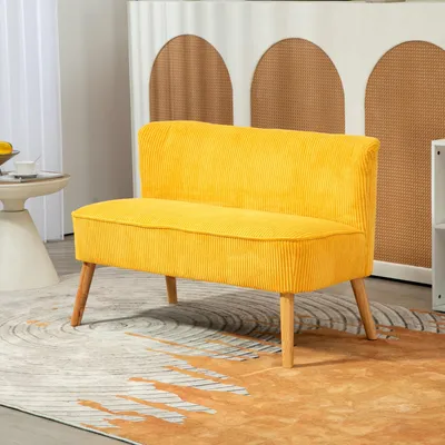 Zdjęcie produktu dla Dwuosobowa sofa, obita tkaniną, z solidną drewnianą konstrukcją