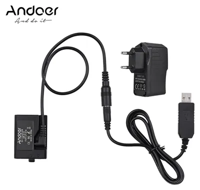Obrázok produktu pre Andoer ACK-E10 5 V USB napájací adaptér s fiktívnou batériou (náhrada za LP-E10) s napájacím zdrojom Kompatibilný s Canon EOS Rebel T3 / T5 / T6 / T7 / T100 / Kiss X50 / Kiss X70 / 1100D / 1200D / 1300D / 2000D / 4000D