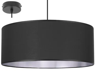 Image de Suspension élégante avec intérieur argenté – Lampe suspendue avec abat-jour