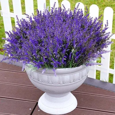 Produktbild von Unyqoos ® 10 Stück Kunstlavendel für Außenbereich, wetterfest und realistisch, 35 cm lang, ideal für Dekoration