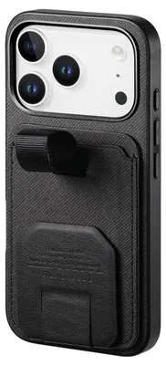 Produktbild von Avizar, Hülle für iPhone 17 Pro Max Stoffeffekt mit Ständer und Kartenfach, Schwarz
