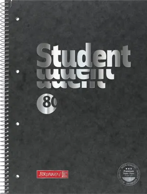 Obrázek produktu pro BRUNNEN 106782890 Collegeblock Premium Student FACT!plus A4 čtverečkovaný, s vnitřním a vnějším okrajem, Lin. 28 Titulní strana: černá