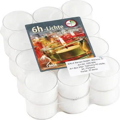 Produktbild von Teelichte Klarsichthülle Ø4cm 24er weiß