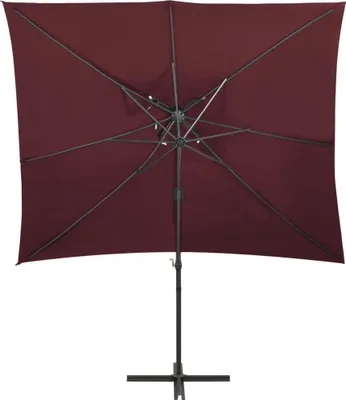 Produktbild von vidaXL Ampelschirm mit Lüftung 250x250 cm Bordeauxrot