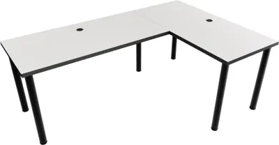 Produktbild von Großer L-förmiger Eck-Schreibtisch mit Kabelkanal,Weiß