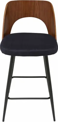 Immagine prodotto di Signature - Sgabello da bar in velluto blu L45 cm - AUSTIN
