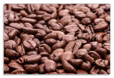 Produktbild von Wallario Frühstücksbrettchen aus Glas 20 x 30 cm mit rutschfesten Füßen, Motiv Frisch geröstete Kaffeebohnen