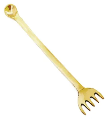 Räuchervork 13,5 cm aus Messing, handgefertigt