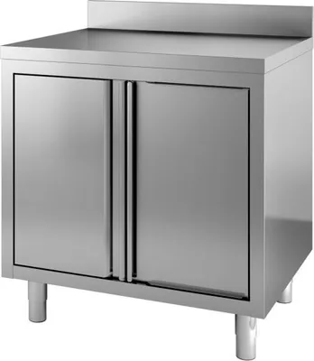 Produktbild von Combisteel Arbeitsschrank mit 2 Türen Aufkantung aus Edelstahl 800x700x850mm